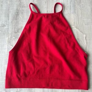 BOZZOLO Red Ribbed Tank Top Size M/L